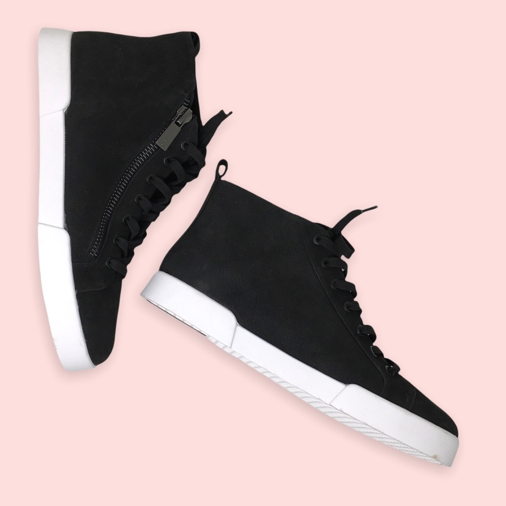 Kenneth Cole NY Black Sneaker Boots - Real Leather Suede - Size 10 - Like New